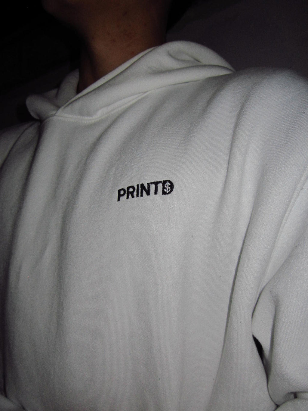 PRINTD Signature Oversized Hoodie - White