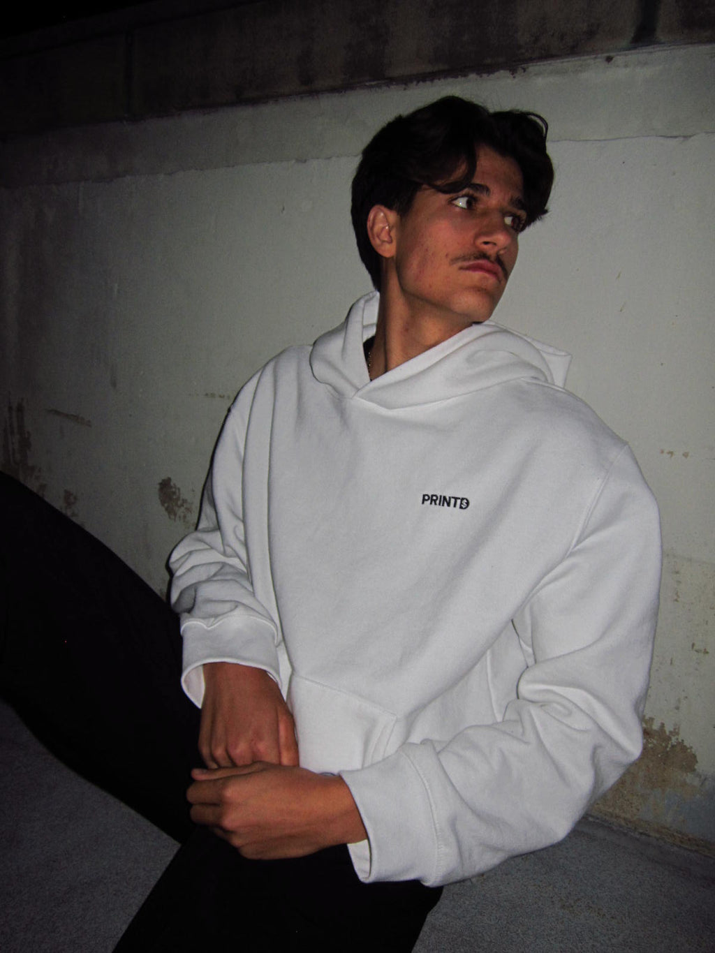 PRINTD Signature Oversized Hoodie - White